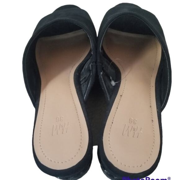 H&M Black Mules Wedge size 5.5 - Picture 4 of 9